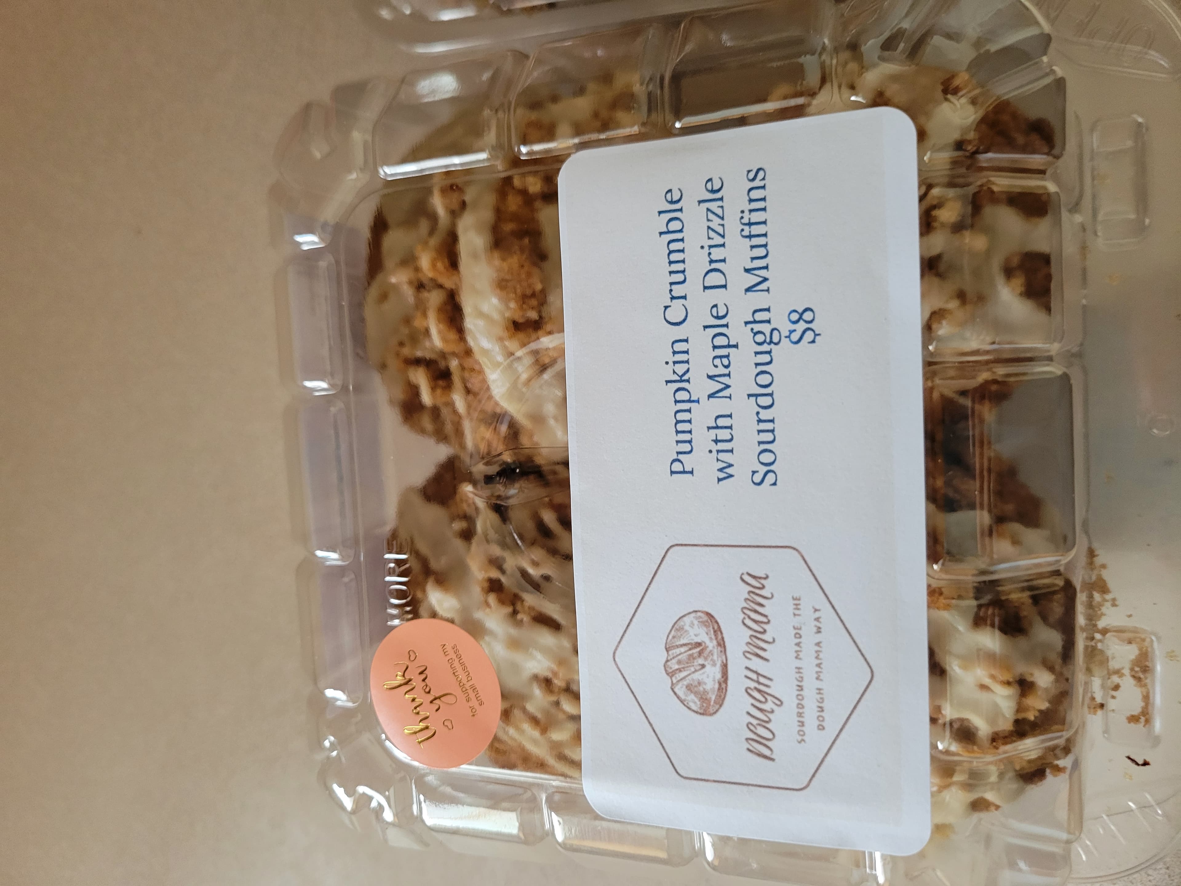 Pumpkin Crumble with Maple Drizzle Sourdough Muffins